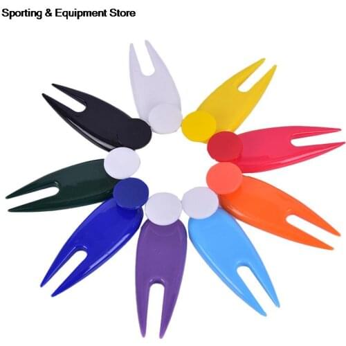 1Pc Steel Golf Divot Repair Switchblade Tool Pitch Groove Cleaner Golf Pitchfork Golf Accessories Putting Fork Dropship