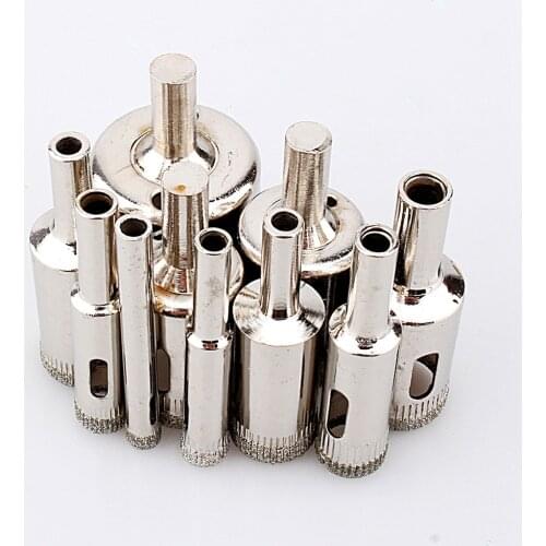 10pcs Diamond Coated Drill Bit Set Tile Marble Glass Ceramic Hole Saws Drilling Bits For Power Tools 6mm-30mm