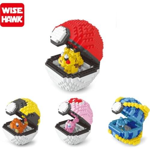 10 Styles Pokeman-Ball Blocks Pikachued Action Figure Toy Japan Hot Movie Anime Figure Samll Particles Cartoon Assembled Toys