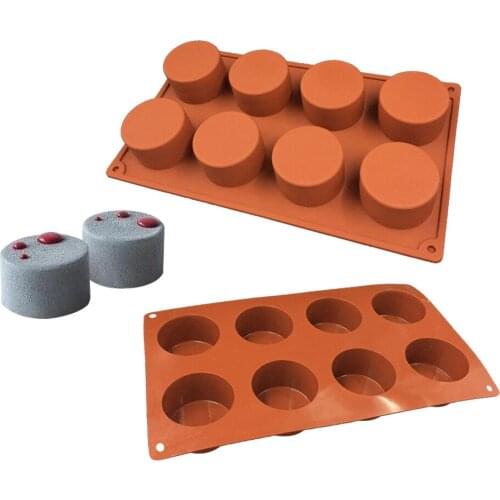 100 pcs 8 Holes Round Silicone Cake Mold 3D Handmade Cupcake Jelly Cookie Mini Muffin Soap Maker DIY Baking Tools Dropshipping
