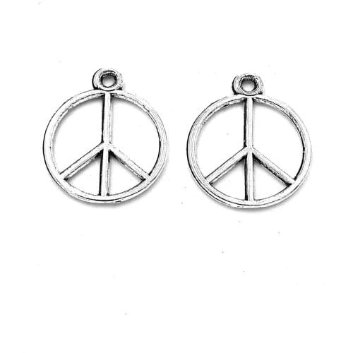 100pcs Peace symbol charms pendant 16x14mm antique silver ornament accessories jewelry making DIY base material