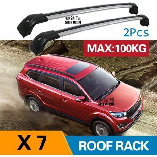 2Pcs Roof bars For LIFAN X7 2017 2018 Aluminum Alloy Side Bars Cross Rails Roof Rack Luggage CUV SUV LED