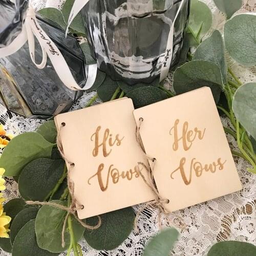 2pcs/Pack His And Her Vow Books Kraft Paper Sturdy Booklet Creative Keepsake Notebook For Gift Journal Engagement Wedding