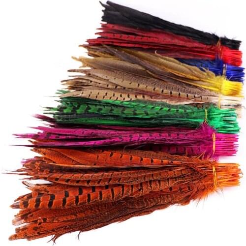 20Pcs DIY Wedding Feathers Crafts Plume Natural Colored Pheasant Feather Jewelry Making Party Christmas Home Accessories 25-30cm