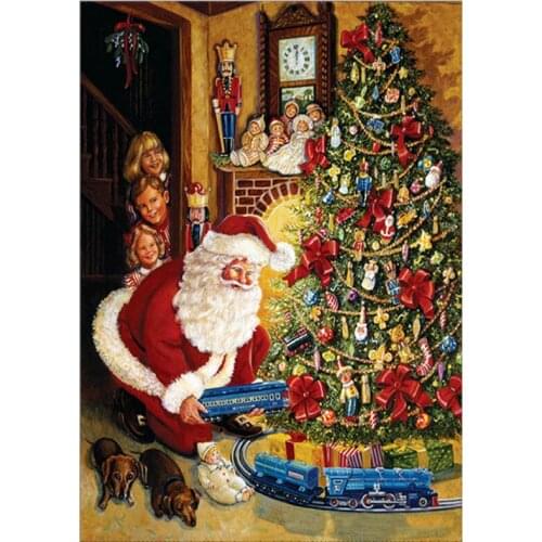 2019 SALE 5D DIY Diamond Painting CHRISTMAN AND CHRISTATREE Cross Stitch Diamond Embroidery Diamond Home Decoration GIFT ZX