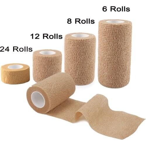24/12/8/6 Rolls Sports Elastoplast Strong Elastic Sports Tape Self Adherent Self Adhesive Tape Cohesive Bandage Tapes