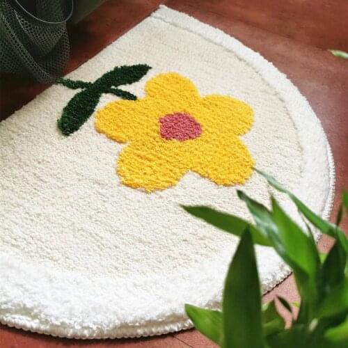 42x60CM Cute Cartoon Flower Pattern Doormat Protective Floor Welcome Mats for Front Door Modern Bathroom Kitchen Non-slip Mat