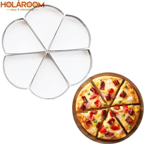 6pcs Practical Pizza Fruit Pie Cookie Mould Sector Stainless Steel Mousse Cake Making Molds DIY Pastry Dessert Decoration Mold