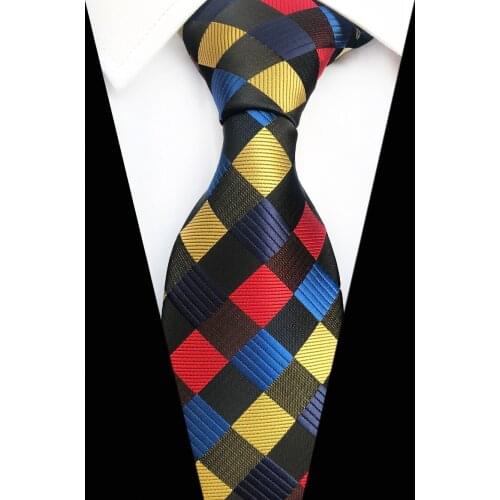 8cm Designers Plaids Tie 2400 Strands High Quality Woven Necktie for Men