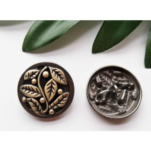 10pcs Antique Brass Metal Buttons Sewing-On One-Hole Round Buttons For Clothes Fashion Craft DIY Decoration 24mm High Quality