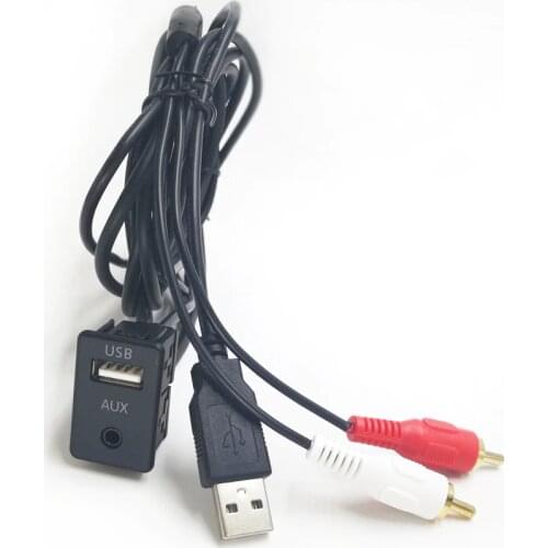 Biurlink 100CM Car 2RCA USB CD Changer Cable Stereo USB RCA Audio Adapter For Benz Mercedes BMW Audi Skoda