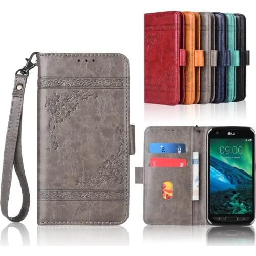 Wallet case for LG X venture cam mach power 2 style charge Flip case with Strap,100% special leather embossing flower book case