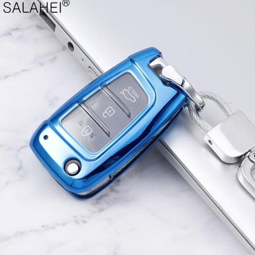 TPU Car Key Case Full Cover For Hyundai Elantra Solaris 2017 Santa Fe Verna Tucson i35 i40 Genesis Fe Car Protection Accessories