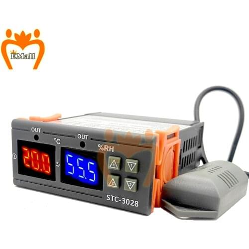 Digital Thermostat STC-3028 Temperature Humidity Controller Thermostat Humidistat Thermometer Hygrometer Control Switch 12V 220V