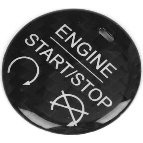 Left-Hand Drive Carbon Fiber Start Stop Button Trim Decoration Fit for Ford Mustang 2015-2019