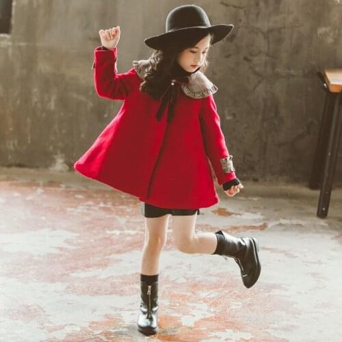 Baby Girls Wool Coat Autumn Winter Warm Jacket Coat 4-12 Year Baby Clothes For Kids Christmas New Year Gift Kids Blend Outerwear