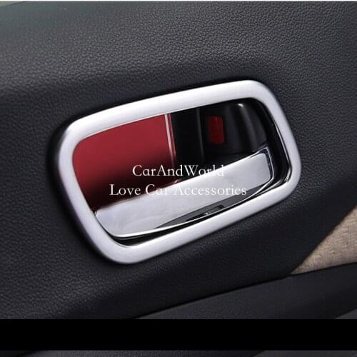 For Honda CR-V CRV 2015 2016 Inside Door Handle Bowl Holder Cover Frame Trims ABS Chrome Interior Car Styling Molding Accessory