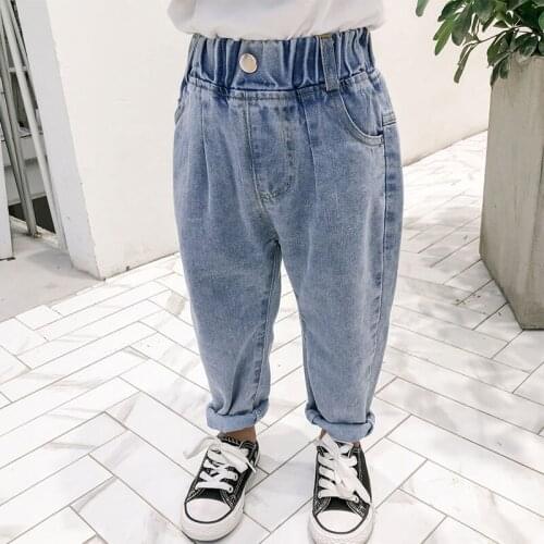 COOTELILI Spring Kids Boys Girls Jeans Clothes Classic Pants Denim Clothing Autumn Children Kids Girls Jeans Denim Long Trousers