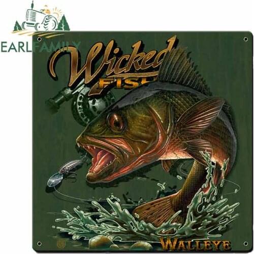 EARLFAMILY 13cm x 13cm For Wicked Fish Motorcycle Car Stickers Auto Car Assessoires Decal Personality Creative Custom Printing