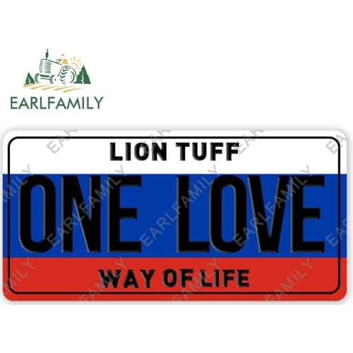 EARLFAMILY 13cm x 6.5cm for One Love Russian Federation License Plate Car Stickers Country Vinyl Decals Motorcycle Waterproof