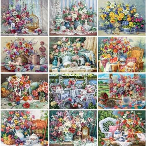 EverShine 5D DIY Diamond Painting Full Square Flowers Cross Stitch Diamond Embroidery Peony Rhinestones Art Mosaic Home Decor