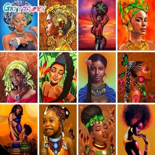 GATYZTORY Woman Acrylic Paint By Numbers Set Oil Painting For Adults DIY Kits Canvas Figure Picture Coloring By Numbers Decor Ar