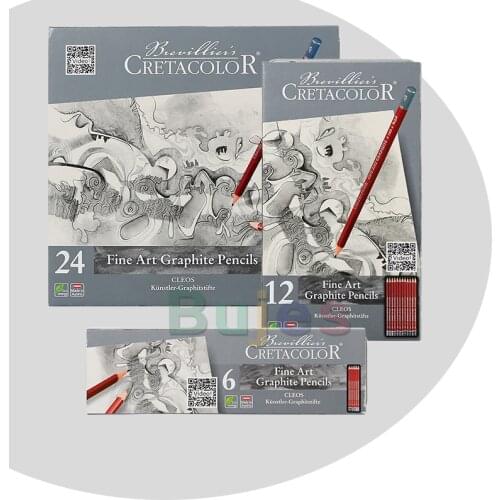 Imported from Austria CRETACOLOR graphite sketch pencil set 6/12/24 pcs graphite pencil sketch Iron box art supplies