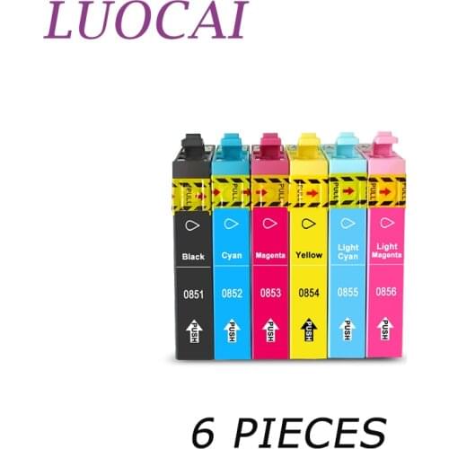 6X LuoCai Ink Cartridges Compatible For Epson Stylus 73N T0851N T0852N T0853N T0854N T0855N T0856N 1390 T60 R330 Printer