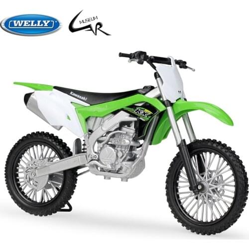 WELLY 1:10 Model Car Simulation Alloy Metal Toy Motorcycle Childrens Toy Gift Collection Model Toy Kawasaki 2017 KX 250F