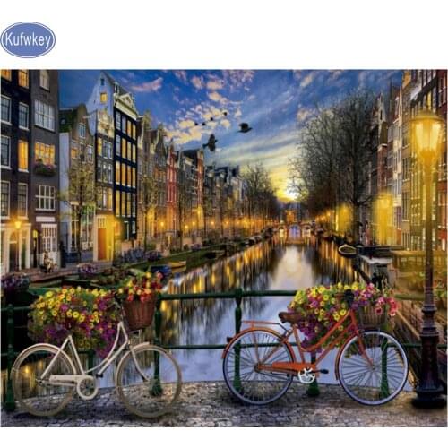 Mosaic Diamond Embroidery Modern City Night 5D DIY Diamond Painting accessories crystal Square Rhinestone Pasting home Decor