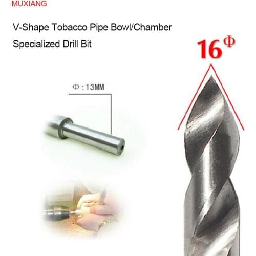 MUXIANG Tobacco Pipe Bowl Drill Bit for the V-shape 16 mm Diameter Smoker Chamber Available for Lathe and Bench Drill jb0023