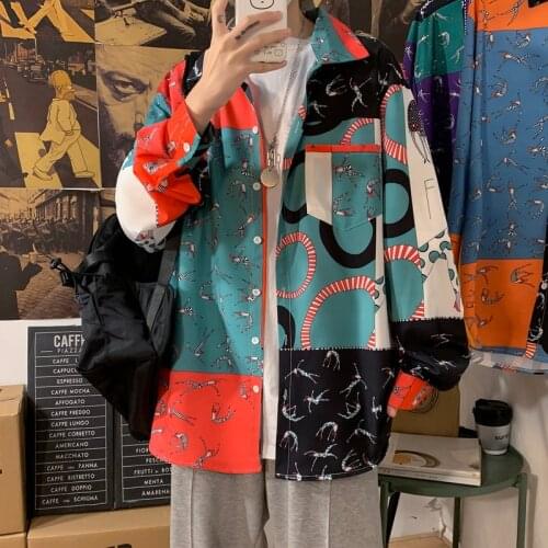 High shirt mens Korean fashion couples clothing niche design long sleeve lining clothes