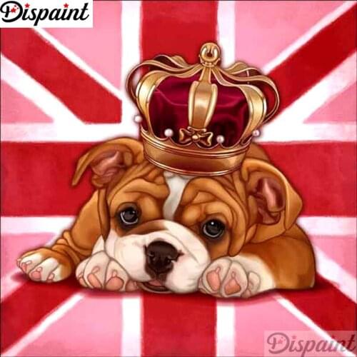 Dispaint Full Square/Round Drill 5D DIY Diamond Painting "Animal dog scenery" Embroidery Cross Stitch 3D Home Decor Gift A12658