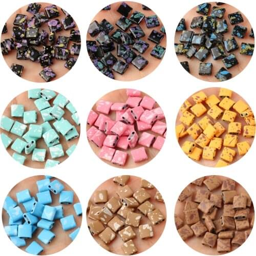Natural Matte Two Hole Rubber Paint Hematite Stone Mineral Loose Spacer Beads For Jewelry Making Diy Bracelet Necklace 5*5*2mm