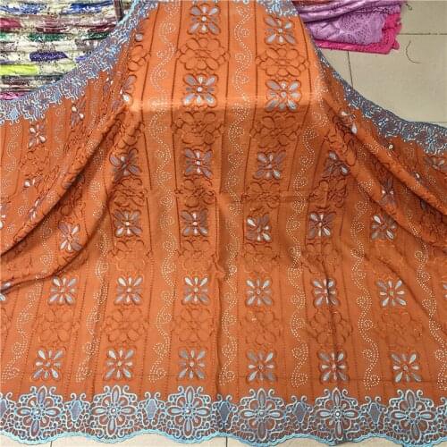 2020 latest swiss lace fabric nigerian cotton embroidery lace popular dubai style african brocade fabric high quality 5yards PL