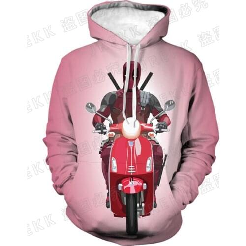 New 3D Printed Child Hoodies Marvel Comics Deadpool Spring Autumn Oversized Sweatshirt For Men Streetwear Male Hoody