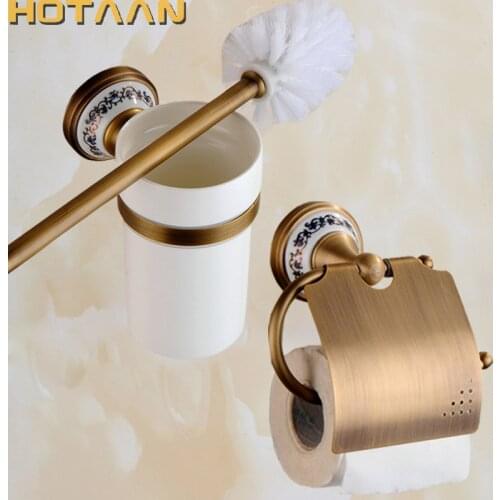 New Free shipping,solid brass Bathroom Accessories Set,toilet brush holder,Paper Holder,bathroom sets,antique brass HT-811500-2