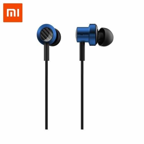 Newest Original Xiaomi Double Dynamic Earphone 3.5mm Wire control Stereo HiFi Bass Earphones With Mic Magnetic attraction