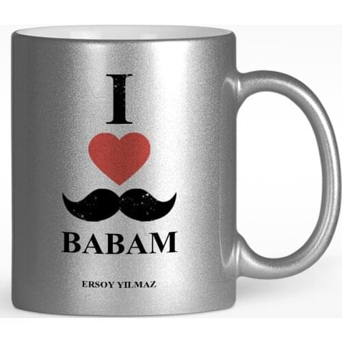 Personalized Love Papa Design Silver-Gilt Mug Cup-1
