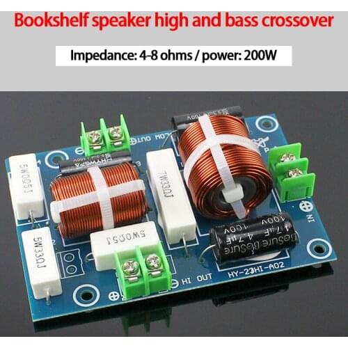 KYYSLB 4-8 Ohm 200W Bookshelf Speaker Crossover Audio High and Low Bass Two-way HIFI Fever Speaker Crossover