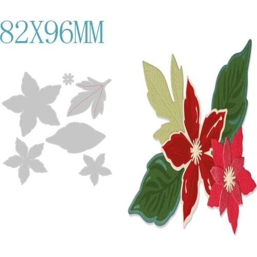 Christmas Flower Metal Cutting Dies Scrapbooking Decoration Paper Card Embossed Photo Album Craft Template New Arrival
