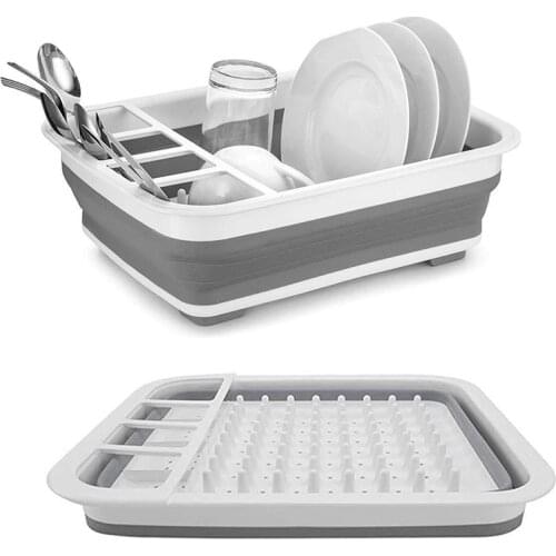 Folding dish rack kitchen storage basket storage rack, dish rack tableware dish rack, multifunctional kitchen supplies