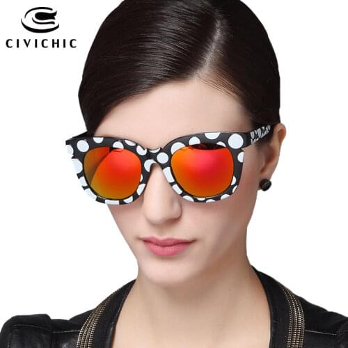 CIVICHIC New Trend Unisex Colorful Sunglasses Retro Dots Design Eyewear Driving Glasses Man Woman Metrosexual Mirror Gafas E135