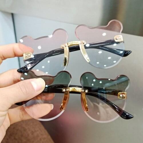 Cartoon Bear Sunglasses Cute Anti-UV Anti-glare Glasses for Kids Resin Fashion Children Eyewear