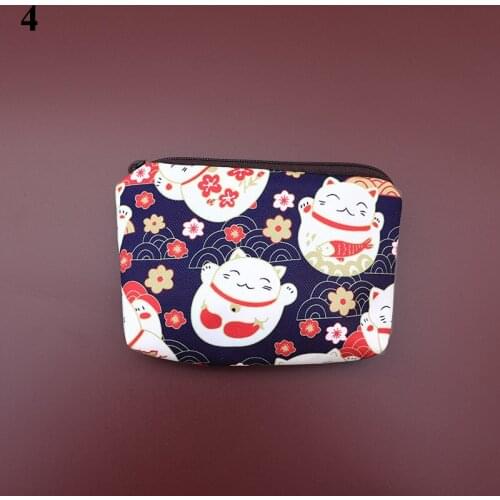 Kawaii Cartoon Women Coin Bag Waterproof Canvas Wallet Multicolor Portable Card Bag Key Pouch Storage Pouch Card Holder Purse