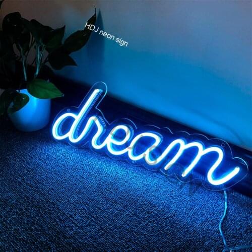Modern Personalized Custom Neon Sign Lights Dream Waterproof Flex Led 3D Acrylic Wall Hanging Home Décor Light Up Signs