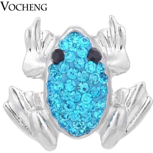Vocheng Snap Charms 18mm Animal Series Cute Frog Inlaid 2 Colors Bling Crystal Vn-1046