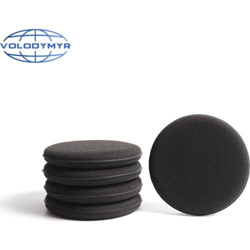 Volodymyr Wax Sponge Black 13 Cm Diameter Waxing Pad Car Cleaner Quick Detailer for Detailing Detail Car Clean Carwash Auto Care