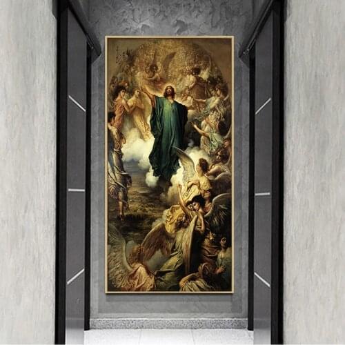 Jesus Ascension Canvas Prints Murals Religious Gods Religious Posters and Prints Nordic Living Room Murals Pictures