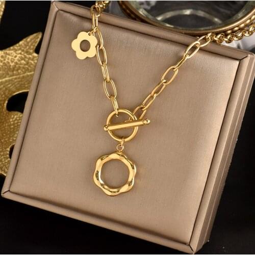 316L Titanium stainless steel inserts No fading chain Upscale jewelry flower Necklace fashion charm Light luxury gift women